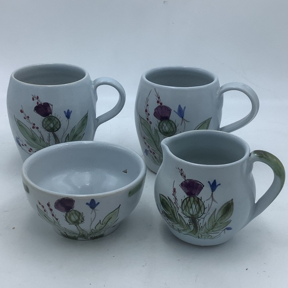 Vintage Buchan Portabello Scotland Thistleware Stoneware Coffee Set - Picture 1 of 15